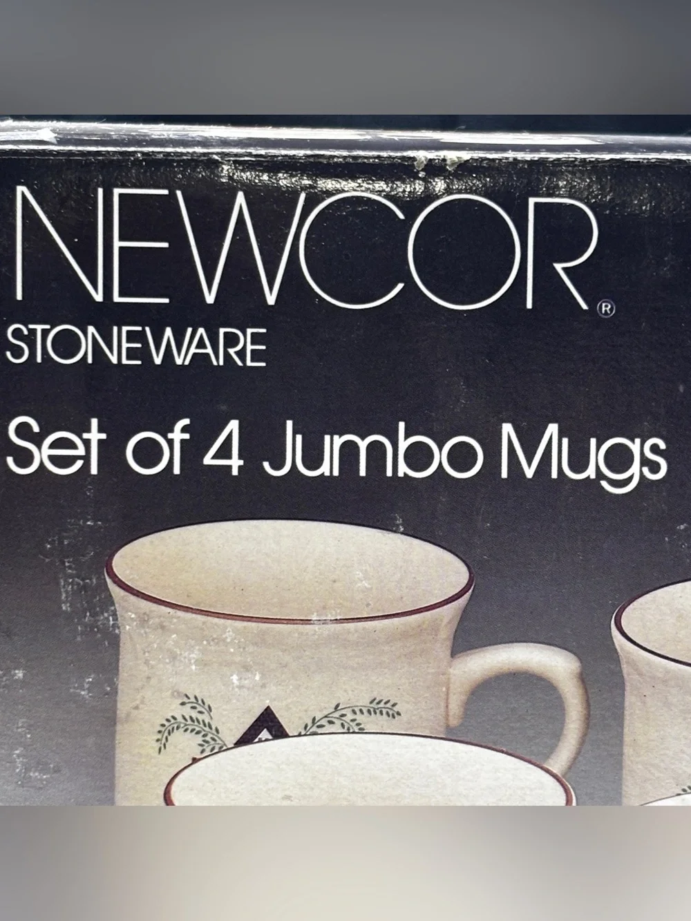 Vtg Newcor Our Country Village Stoneware Cups/Mugs Cottage Core New W/box 88’